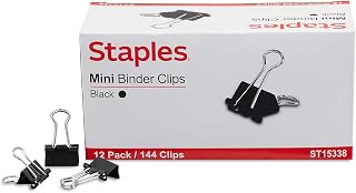 Staples 0.6-inch Binder Clips, Mini, Black, 432/Carton (ST15338/15338VS)