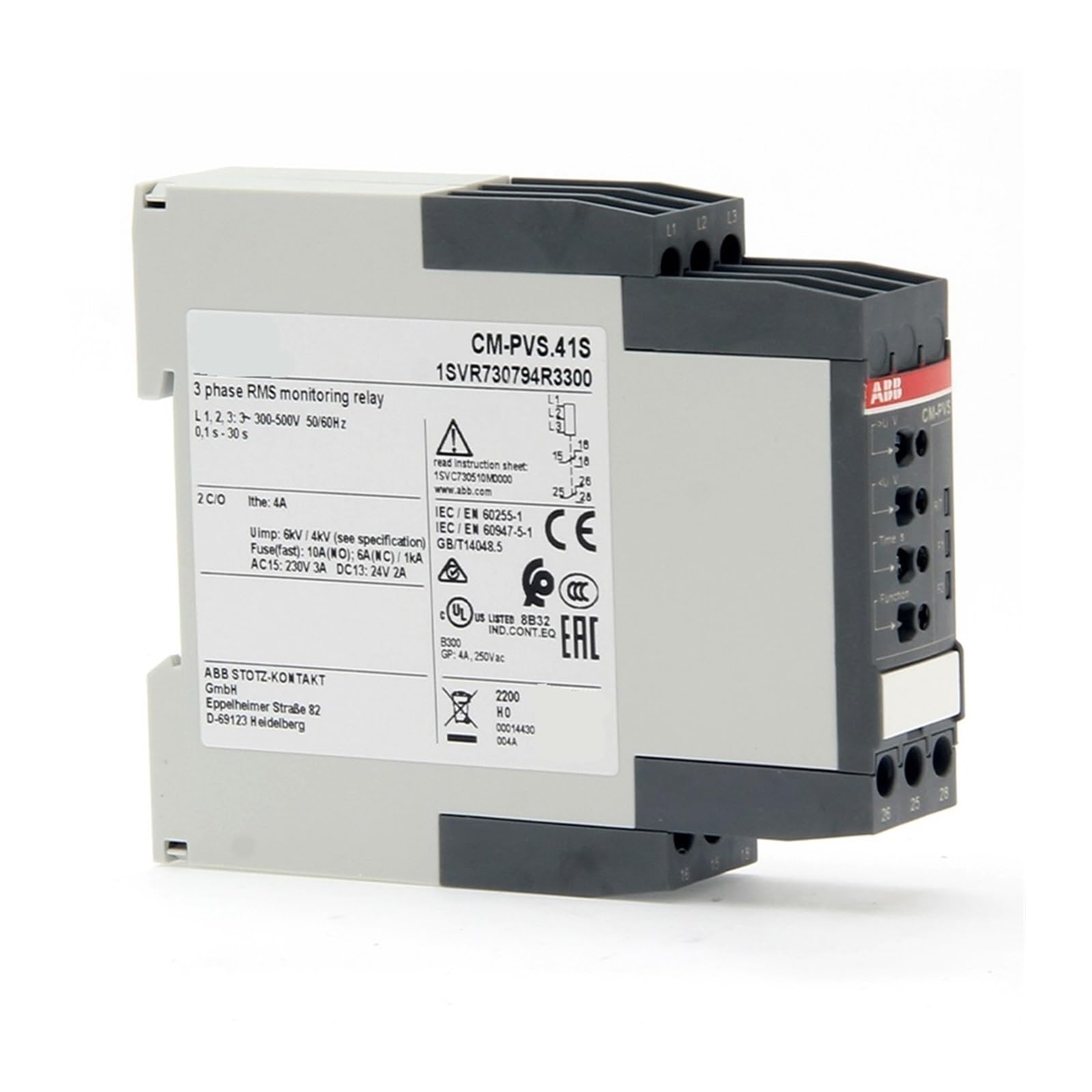 NACODLUL RELAY CM-SRS.22S, 2c/o, 0.3-15A, 24-240VAC/DC 1SVR730840R0500