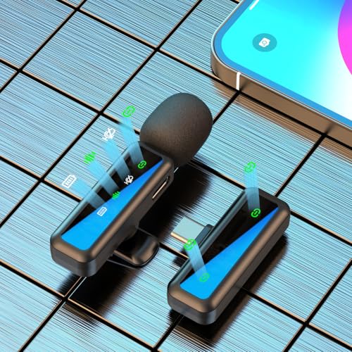 MLZTINGR Wireless Lavalier Microphone, Digital Display, for iPhone/PC/iPad/Android, Noise Reduction, 360° Sound Pickup - Image 4