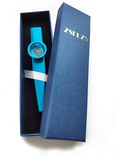 Miniatura 9 de Kazoo de metal con una hermosa caja de regalo, mini instrumento musical para niños y adultos (plata)