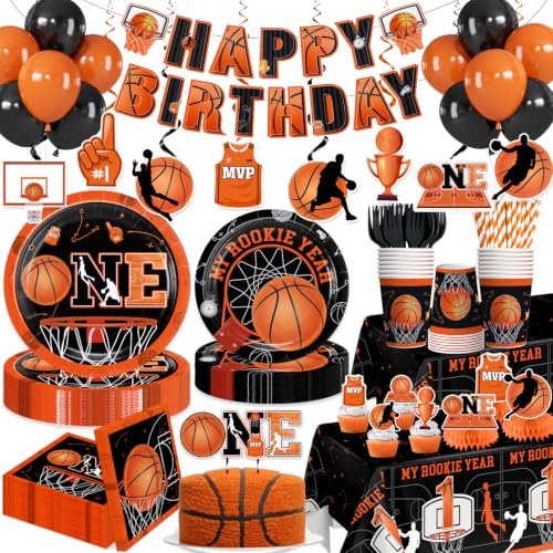 Yingoto 213 pcs Basketball Theme Party Decorations for 1st Birthday Boys