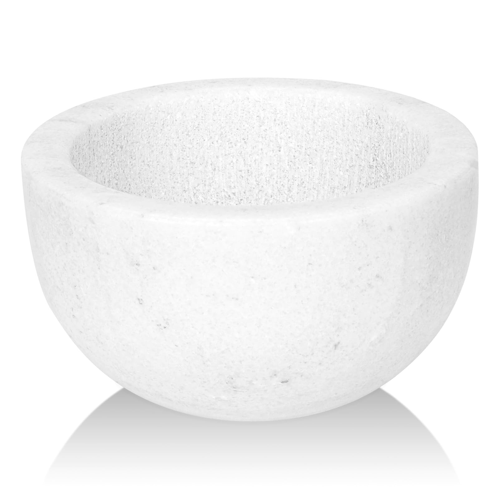 Linkidea Tazón de afeitar de mármol, taza de espuma de piedra natural con interior texturizado para una espuma rica, taza para afeitar que retiene el calor (Blanco)