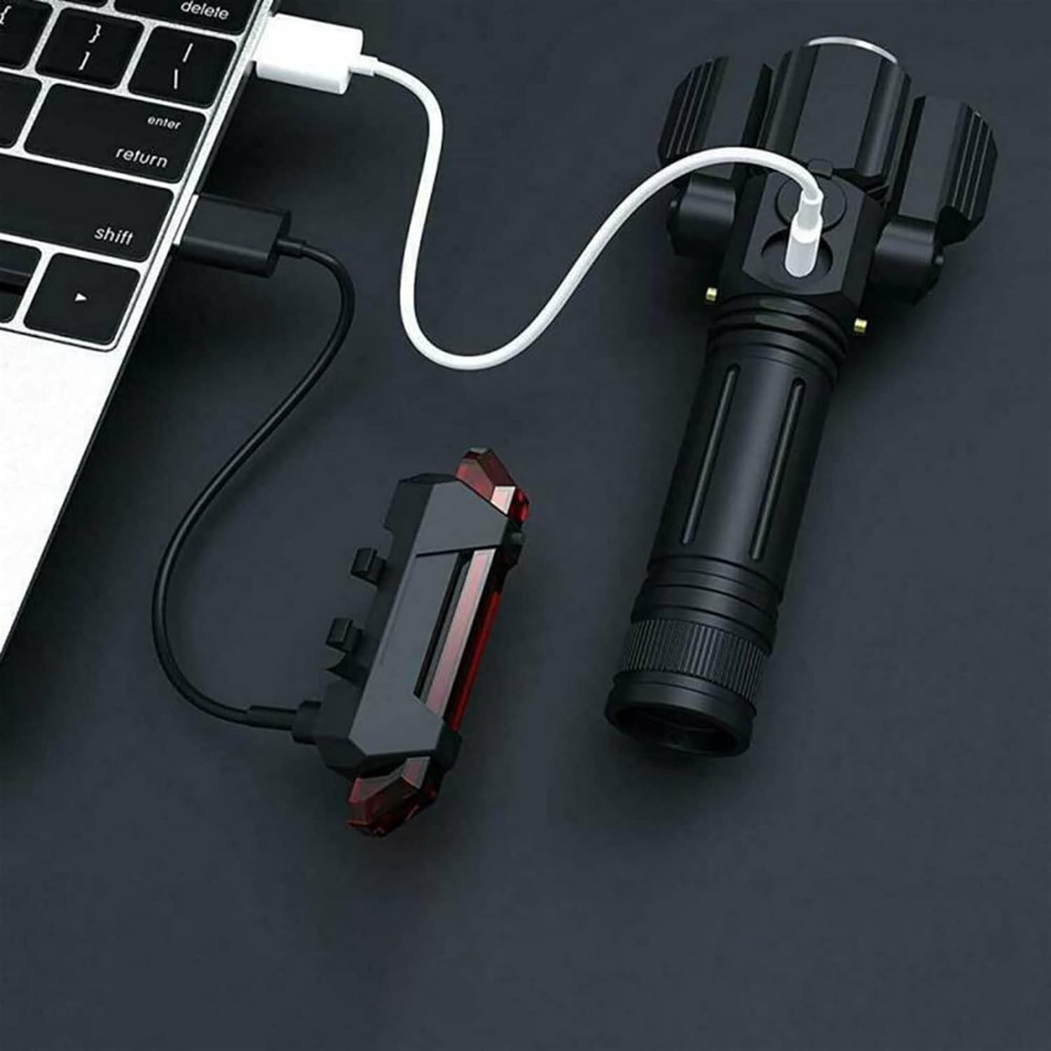 Lampe de poche pour vélo avec 3 lumières LED réglables, lampe avant et arrière étanche, lumière d'avertissement de sécurité pour vélo
