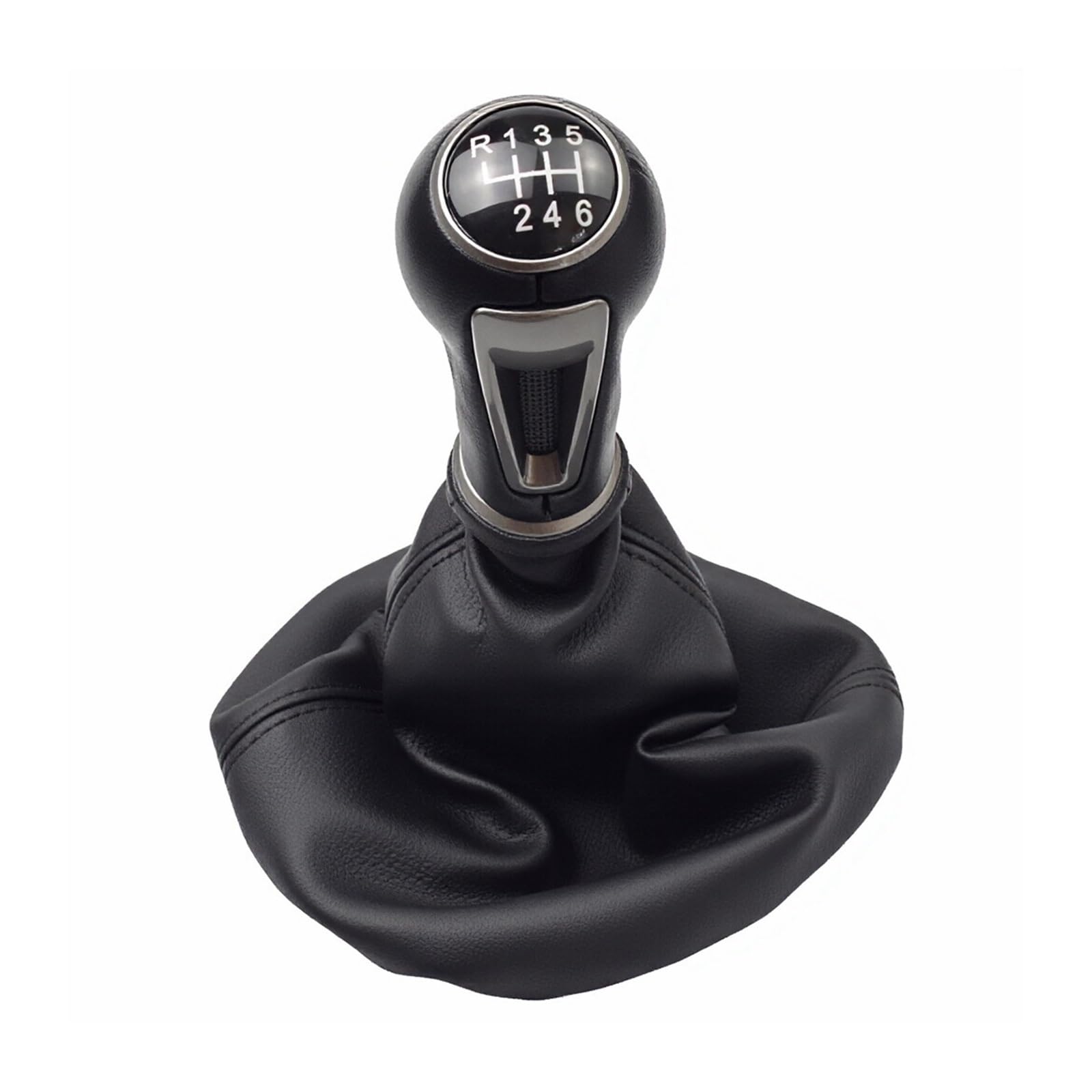 Qwqaab R6-Speed Manual Gear Knob For Seat For Ibiza Iv Manual Gear Shift Knob Pu Gaiter Boot Collar 5/6 Speed(R6-Speed)