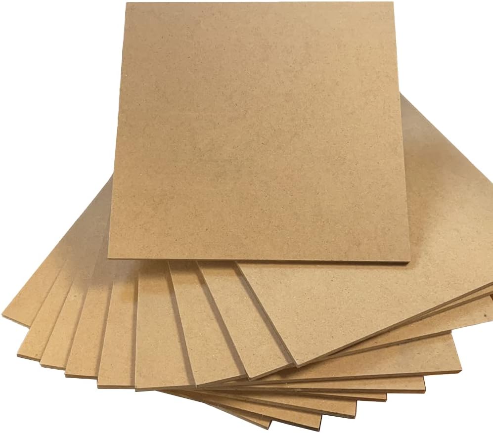 (100Pack) TMS 12" x 10" MDF Boards 1/4” 6mm Wood Sheets