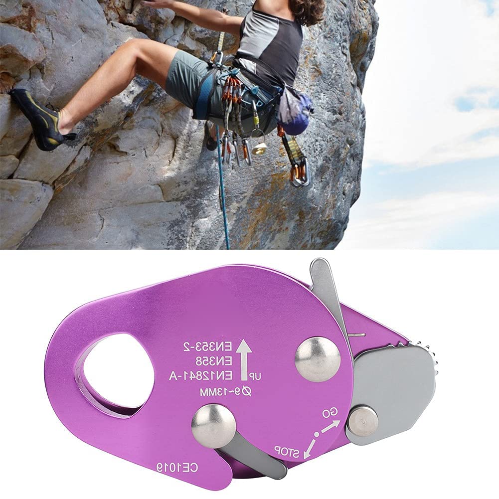 Agarrador de Cuerda de Escalada Equipo de detención de caídas del Protector de Rescate de Aluminio