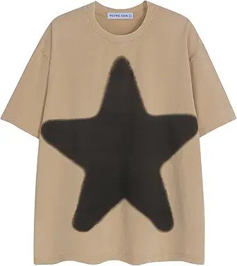 Aelfric Eden Oversized Star Graphic Tees Men Vintage Washed Heavyweight Cotton Trendy Streetwear T Shirts Unisex