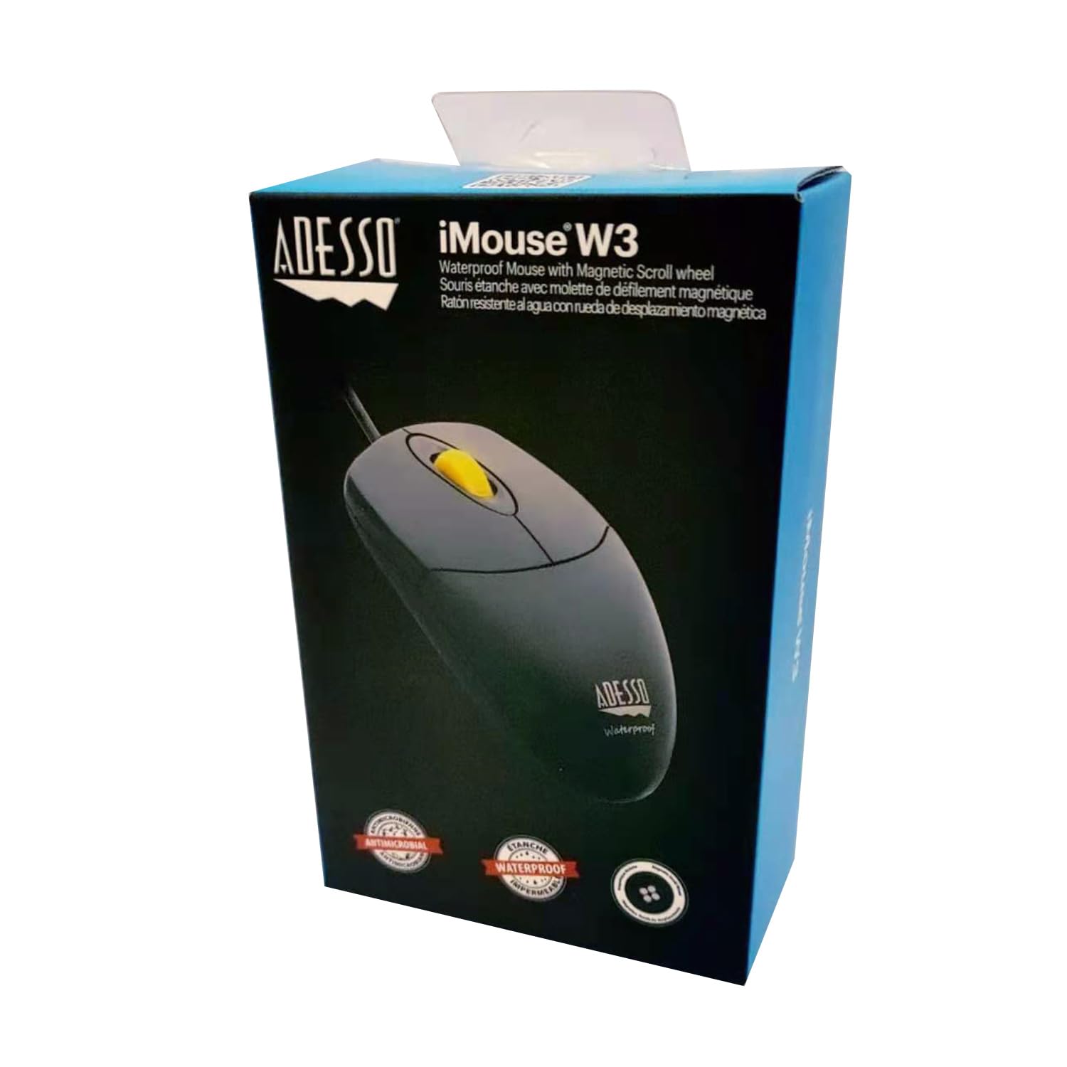 Adesso Imouse W3 - Mouse impermeabile con rotella di scorrimento magnetica