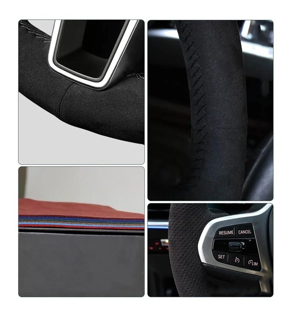 Funda Protectora Volante para Volante de Coche para Focus ST 3 RS | Funda para volante de coche para Focus ST 3 RS 2005-2012, de gamuza y fibra de carbono, de PU.