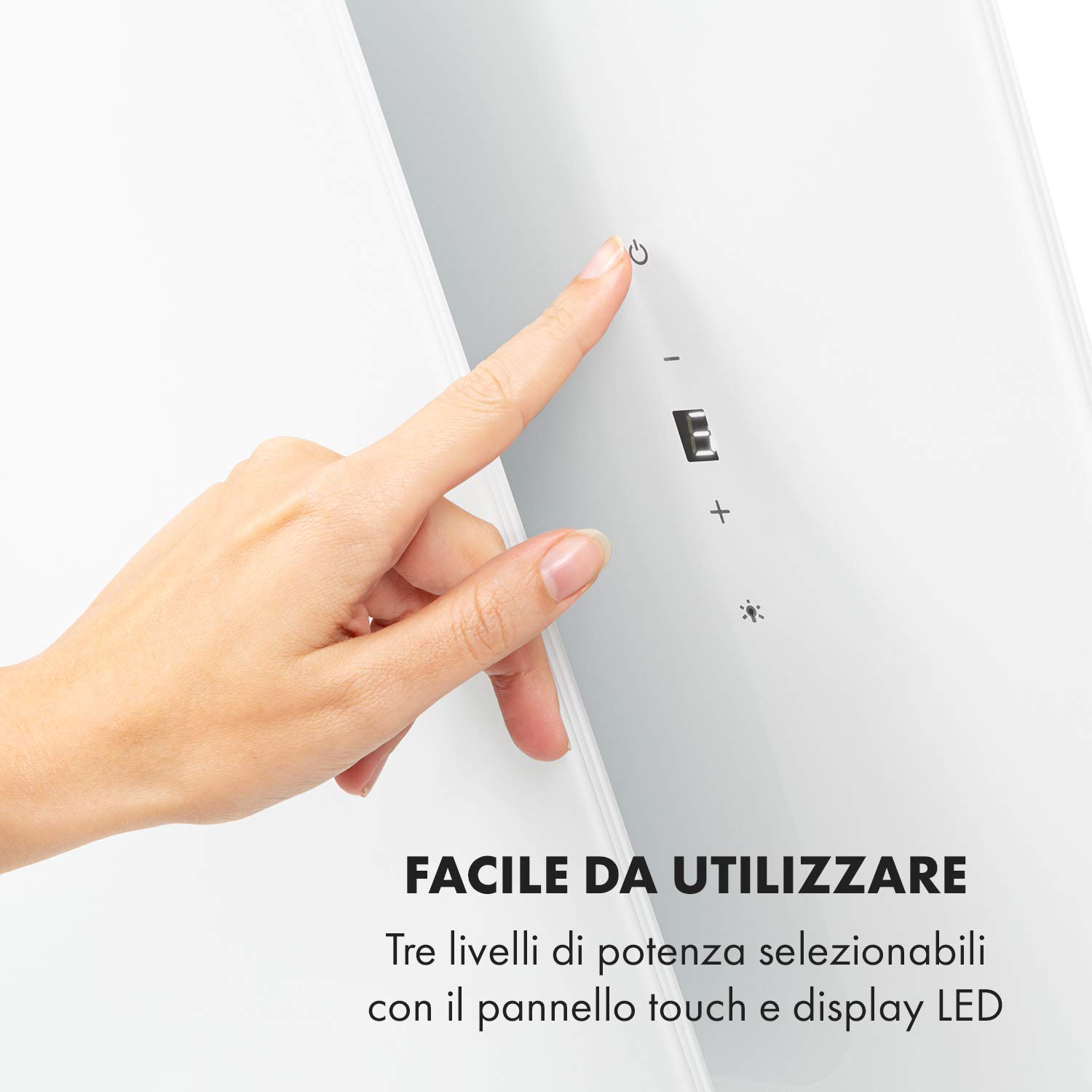 Klarstein Cappa Aspirante 90 cm, Cappa Cucina, Cappa Filtrante, Scarico: 595m³/h, Illuminazione LED, Pannello Touch, Filtro Carboni Attivi, Luci RGB, Con Ricircolo Aria, Classe Energetica A, Bianco