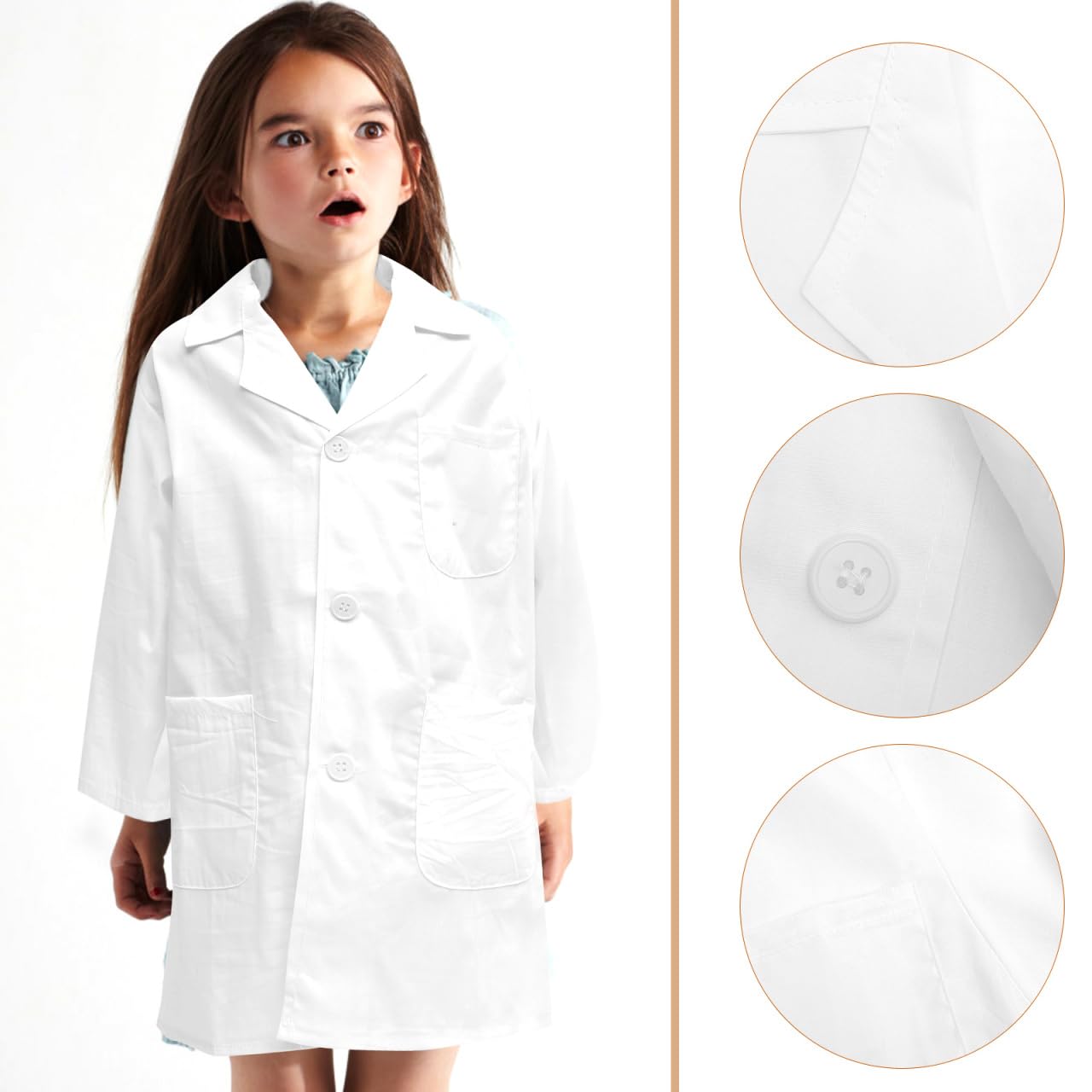 POPETPOP Lot de 10 blouses de laboratoire pour enfant - Blanc