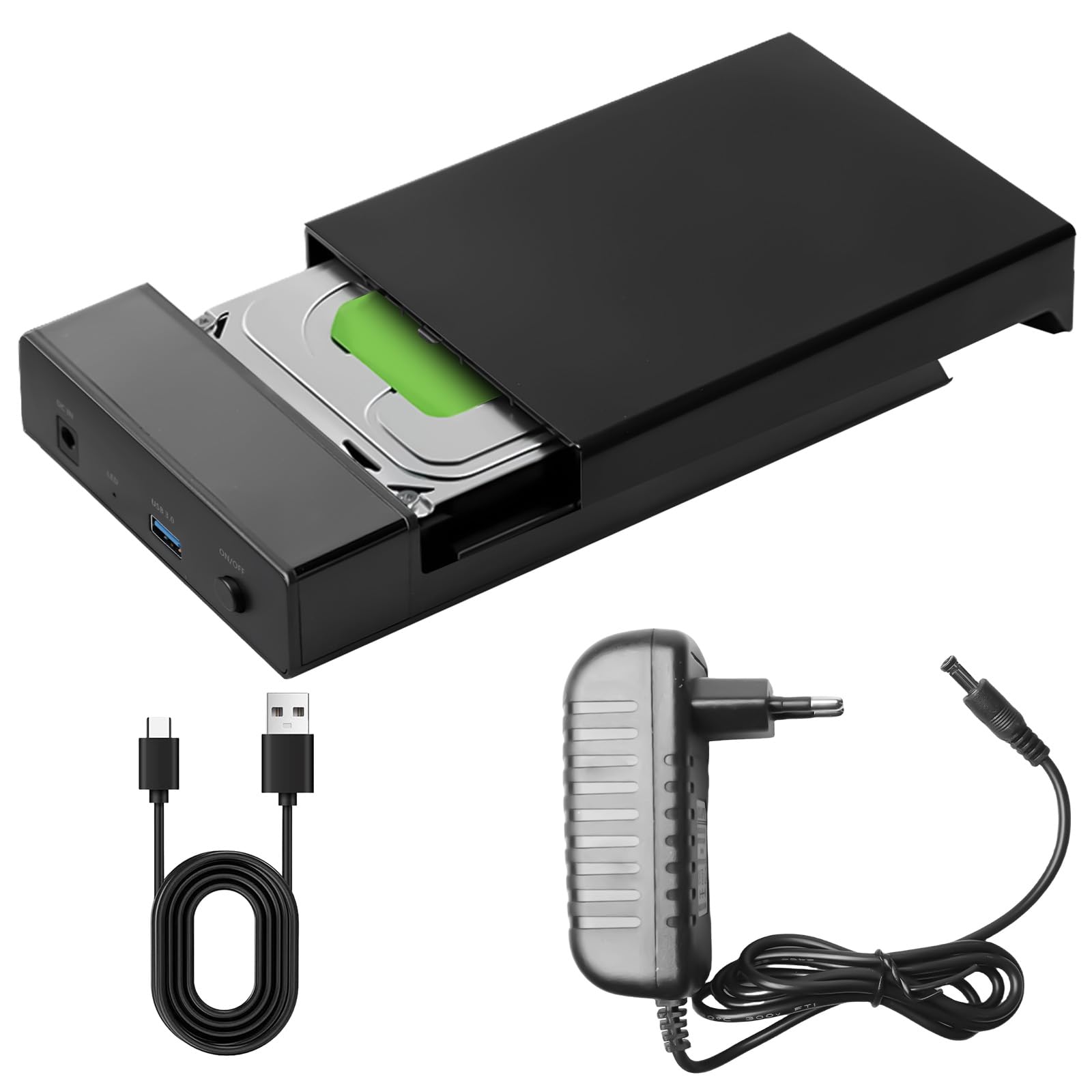 Docking Station per dischi rigidi, docking station HDD USB3.0, docking station per dischi rigidi SATA da 2,5 e 3,5 pollici HDD/SSD, USB Type-A a USB Type-A, adattatore per dischi rigidi con clonazione