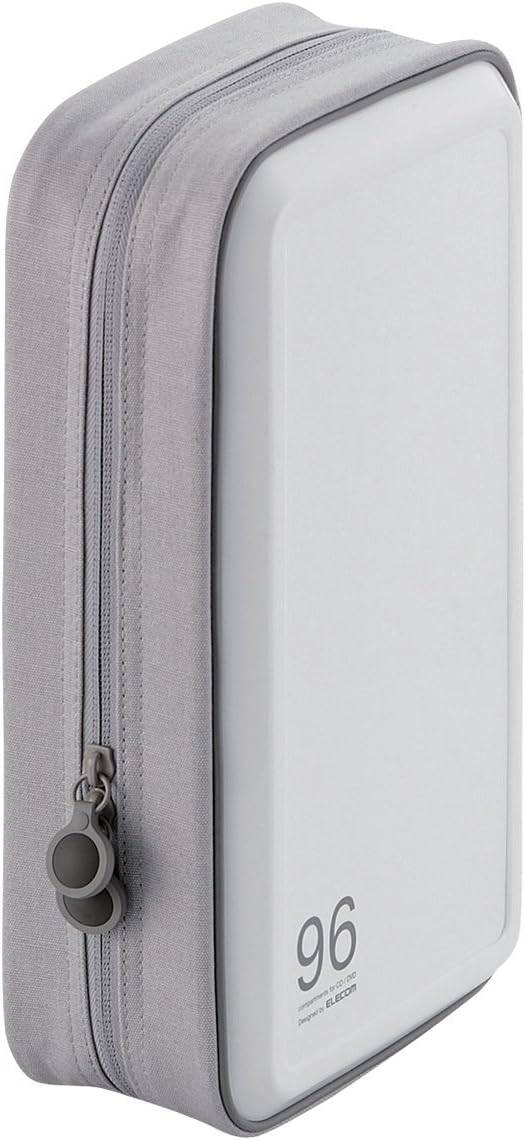 Elecom CCD-H96WH DVD CD Case, Semi-Hard, Zipper Included, Holds 96 Cards, White