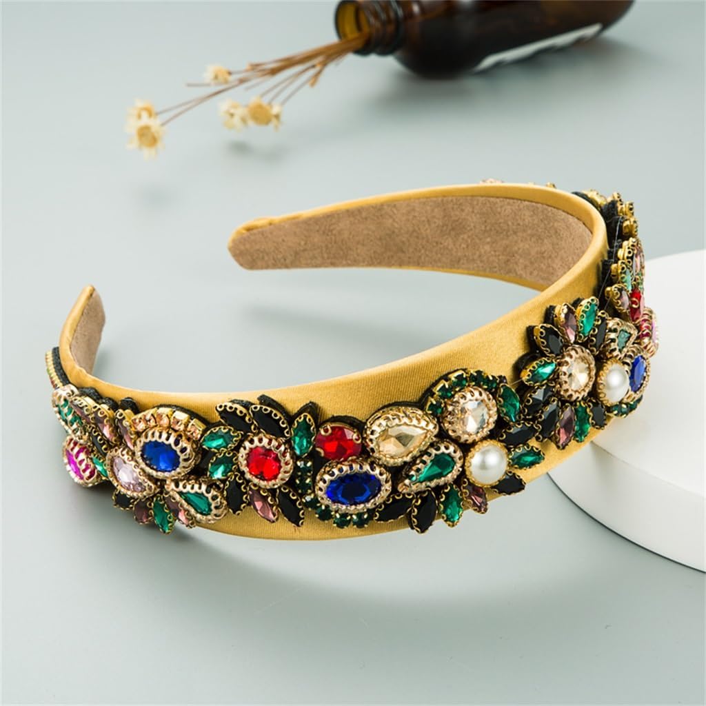 Personalized Heavy Duty Diamond Encrusted Fabric Hair Bands Prom Baroque Accessories