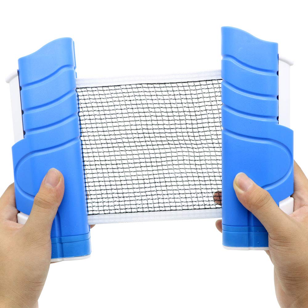 Tischtennis-Set mit Netz | Ping Pong Set mit 2 Schlägern, 3 Bällen und tragbarem Tischtennisnetz | Tischtennisschläger und Bälle mit einziehbarem Netz für Esstisch