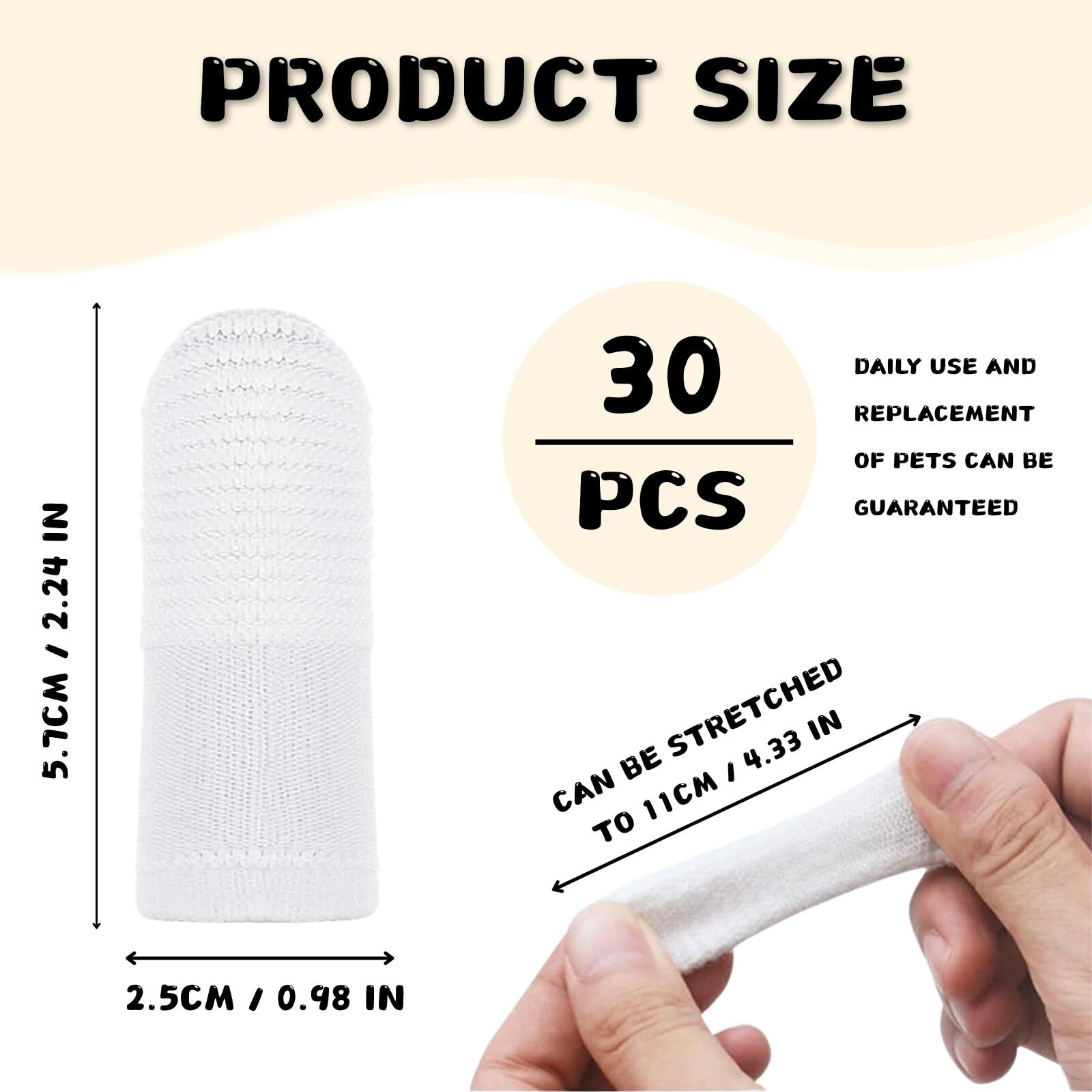 KEYRI 30 Pcs Pets Teeth Cleaning Toothbrush for Dogs Cats Dental Care Finger Toothbrush Puppy Toothbrush 360° Bristles for Accurate Cleaning Vet's Best Dental Care Finger Toothbrush (White - Image 2