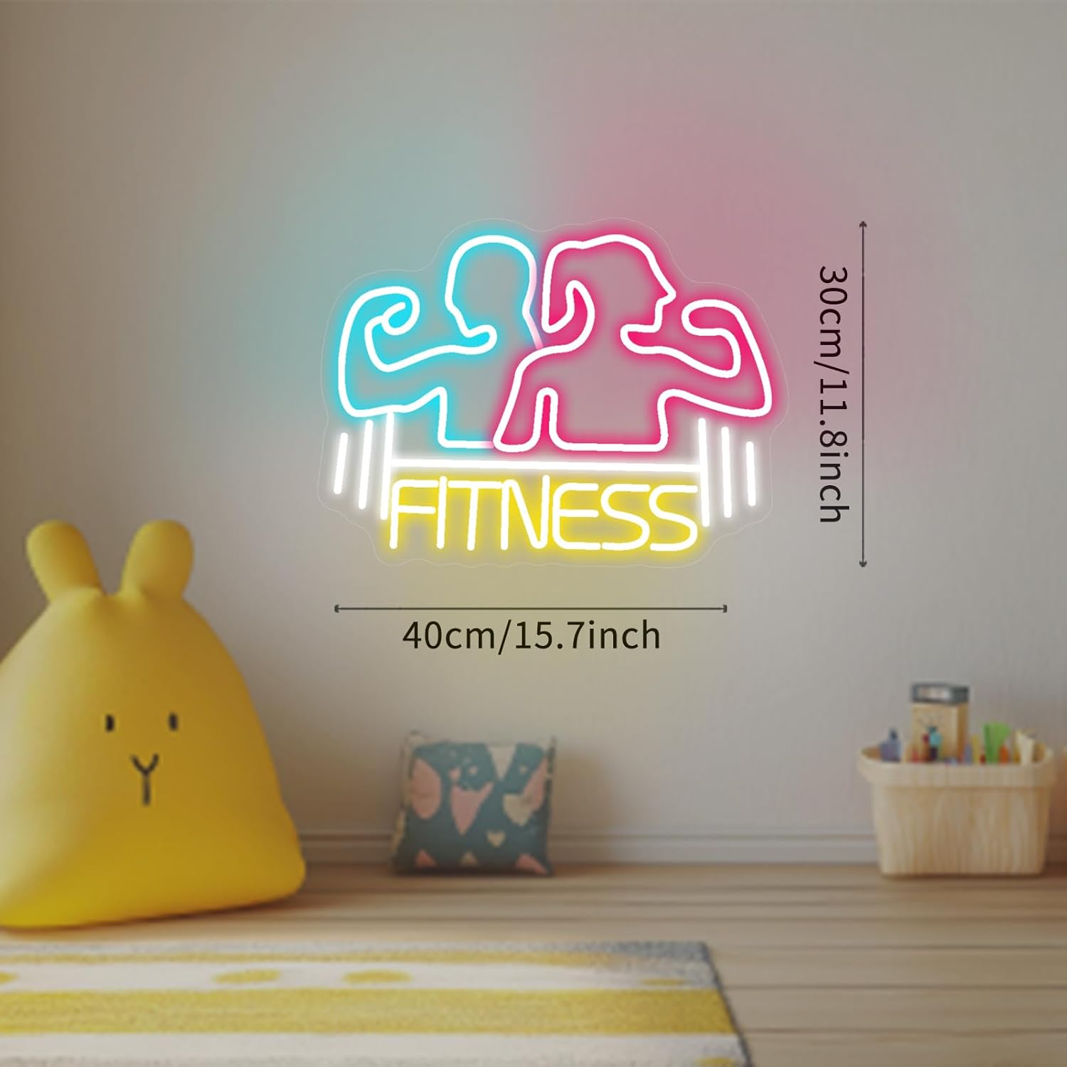Neon Signs for Wall Decor Light Up Letters Led Sign Birthday Party Gifts Led Decorative Night Signs Room Decorations Supplies Neon Party Sign for Store Home Dorm Bedroom (Fitness)