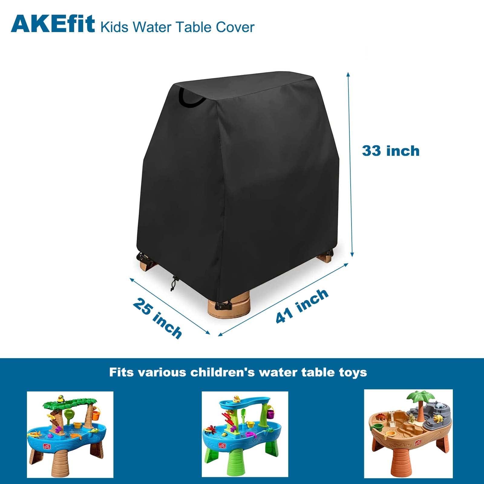AKEfit Kids Water Table Cover Fits Rain Showers Splash Pond Water Table for Toddlers, Waterproof Dustproof Outdoor Toys Cover-Cover Only, Black