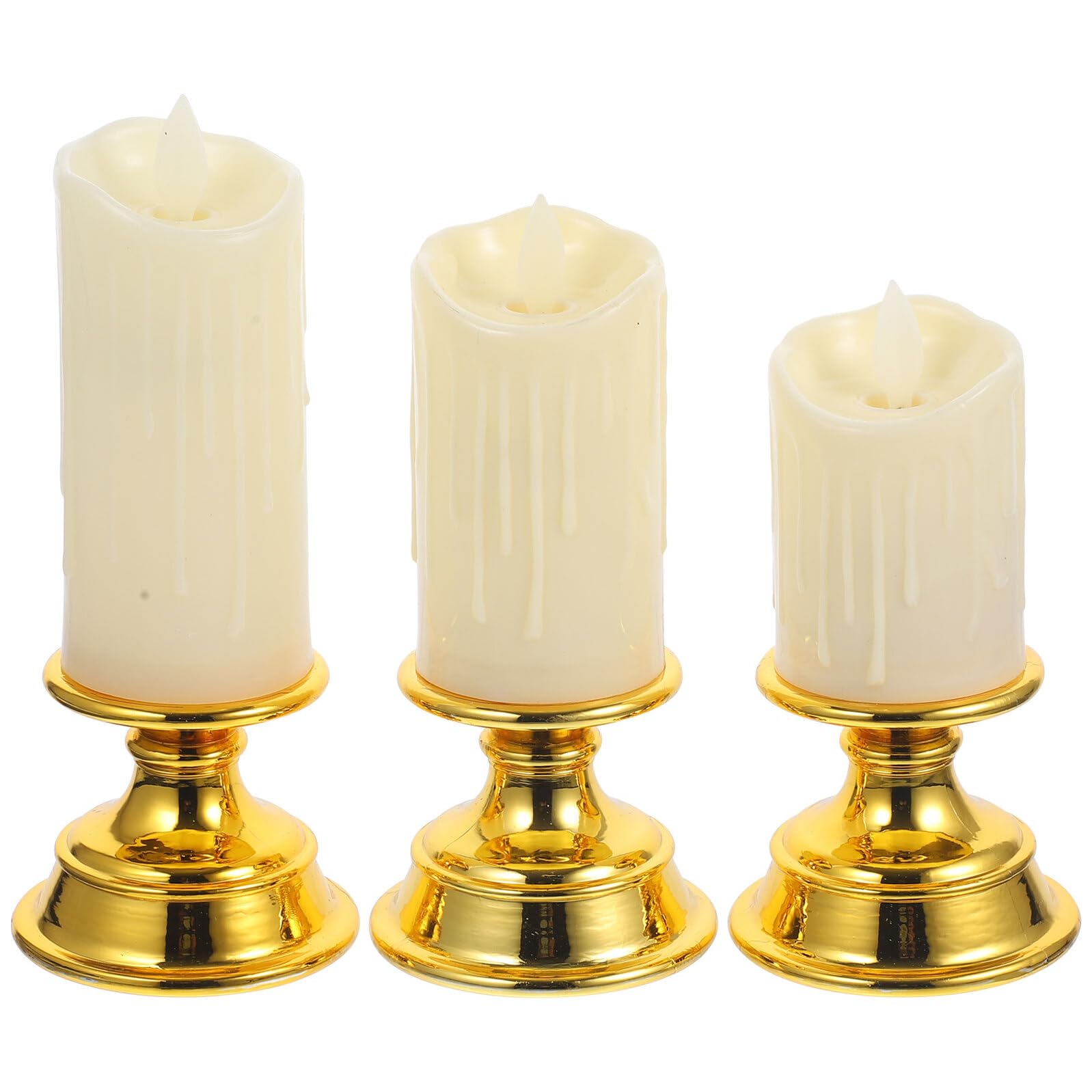 12 Pezzi Set 3 Candele a Batteria senza Fiamma Tremolanti, Luci di Candela Coniche a Batteria per Finestre, Decorazioni Casa per San e Anniversari, Effetto Realistico senza Cera e