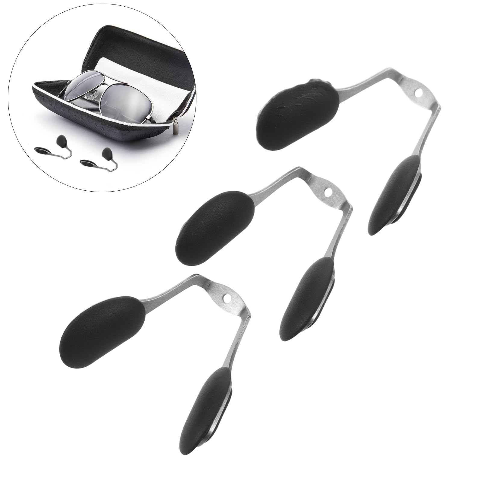 YARNOW Soporte para Puente Nasal Atornillable para Gafas de Sol, Almohadillas Nasales Suaves de Silicona Negras, 3 Piezas Antideslizantes para Deportes y Uso Prolongado — view 9