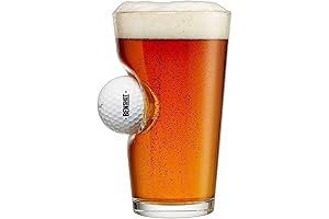 BenShot Pint Glass with Real Golf Ball