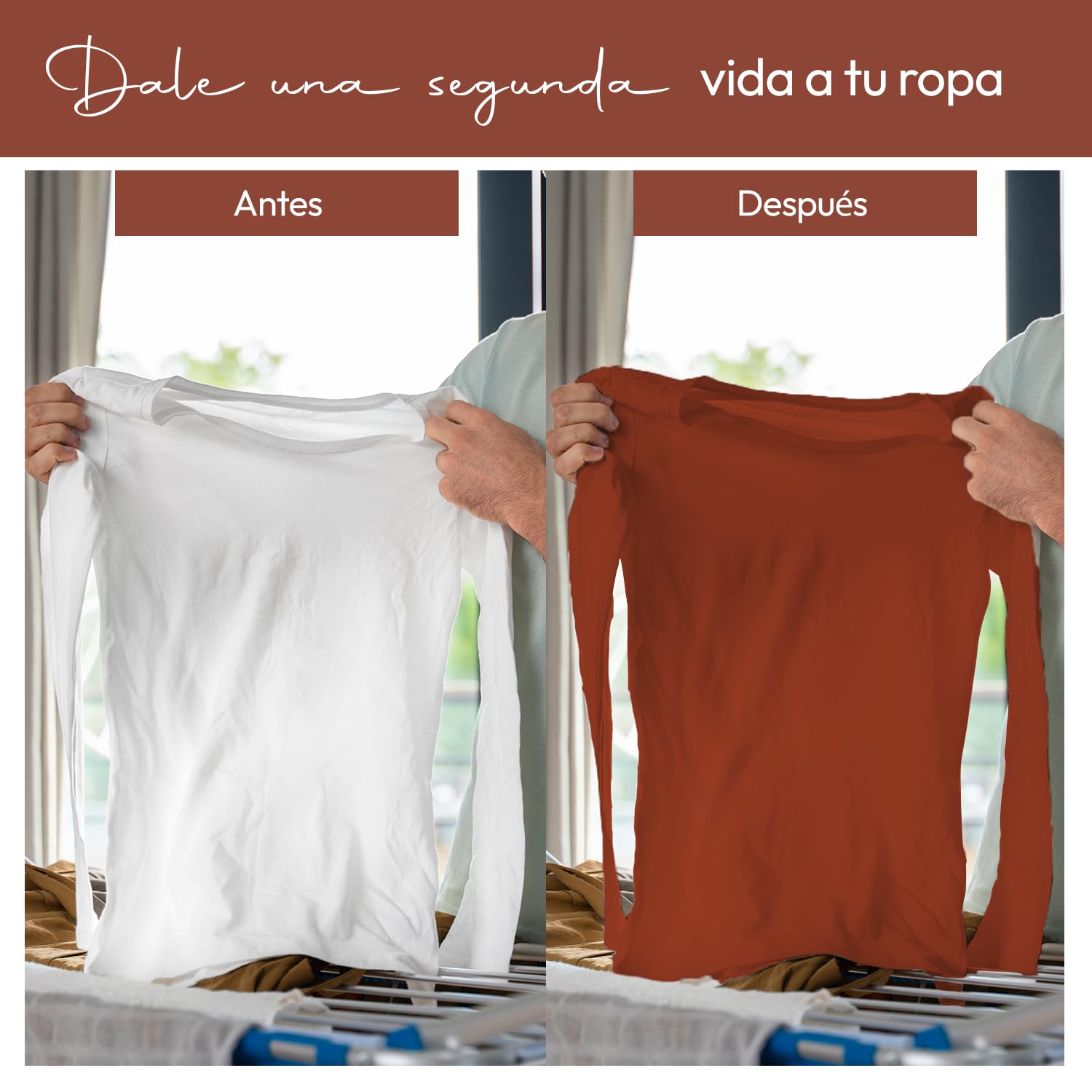 Haute Couture - Tinte para Ropa y Textil Terracota - 3x350g - Tinte Textil Todo en uno - Listo Para Teñir Ropa y Tejidos