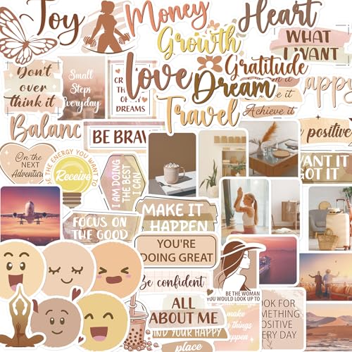 Inspirational Vision Board Stickers - 50Pcs Positive Quote Sticke...