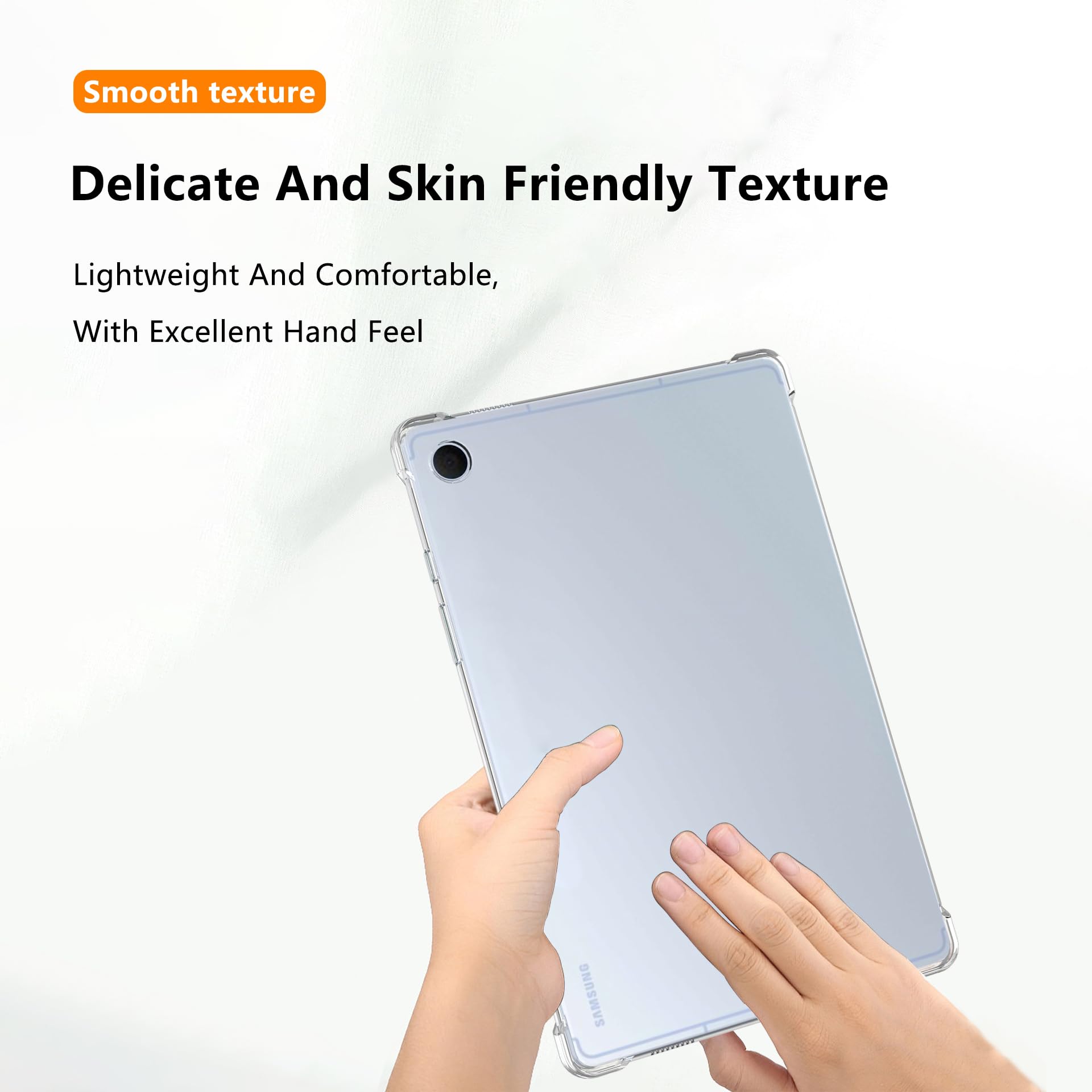 Custodia Cover per Samsung Galaxy Tab A11 Plus 11 Pellici, Protezione Avanzata per Airbag, Flessibile in Silicone TPU, Antiurto Antigraffio, Sottile Cover per Samsung Tab A11+, Trasparente