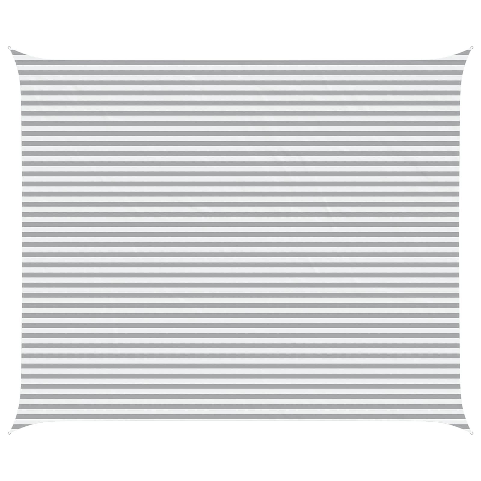 Jasnoszary i biały żagiel przeciwsłoneczny, 6 x 5 m, wodoodporny poliester Oxford, solarny na zewnątrz, na patio, ogród, taras, balkon, basen, ze stalowymi pierścieniami D