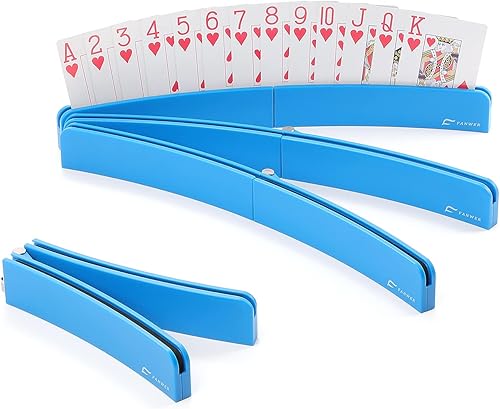 Paquete de 4 tarjetas para jugar a las cartas, organizador de bandeja de plástico de 13.3 pulgadas para niños, personas mayores, manos pequeñas,