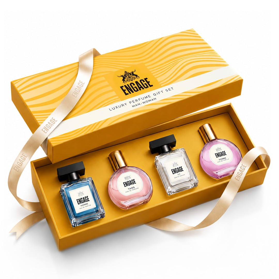Engage Gift Set - Luxury Perfume Gifts For Women & Men, 100ml, Long Lasting Smell Men & Women Perfume, Best Birthday, Anniversary Gift Hamper by ITC, Eau De Parfum,Travel Sized Perfume Combo, 25ml x 4-picture-25