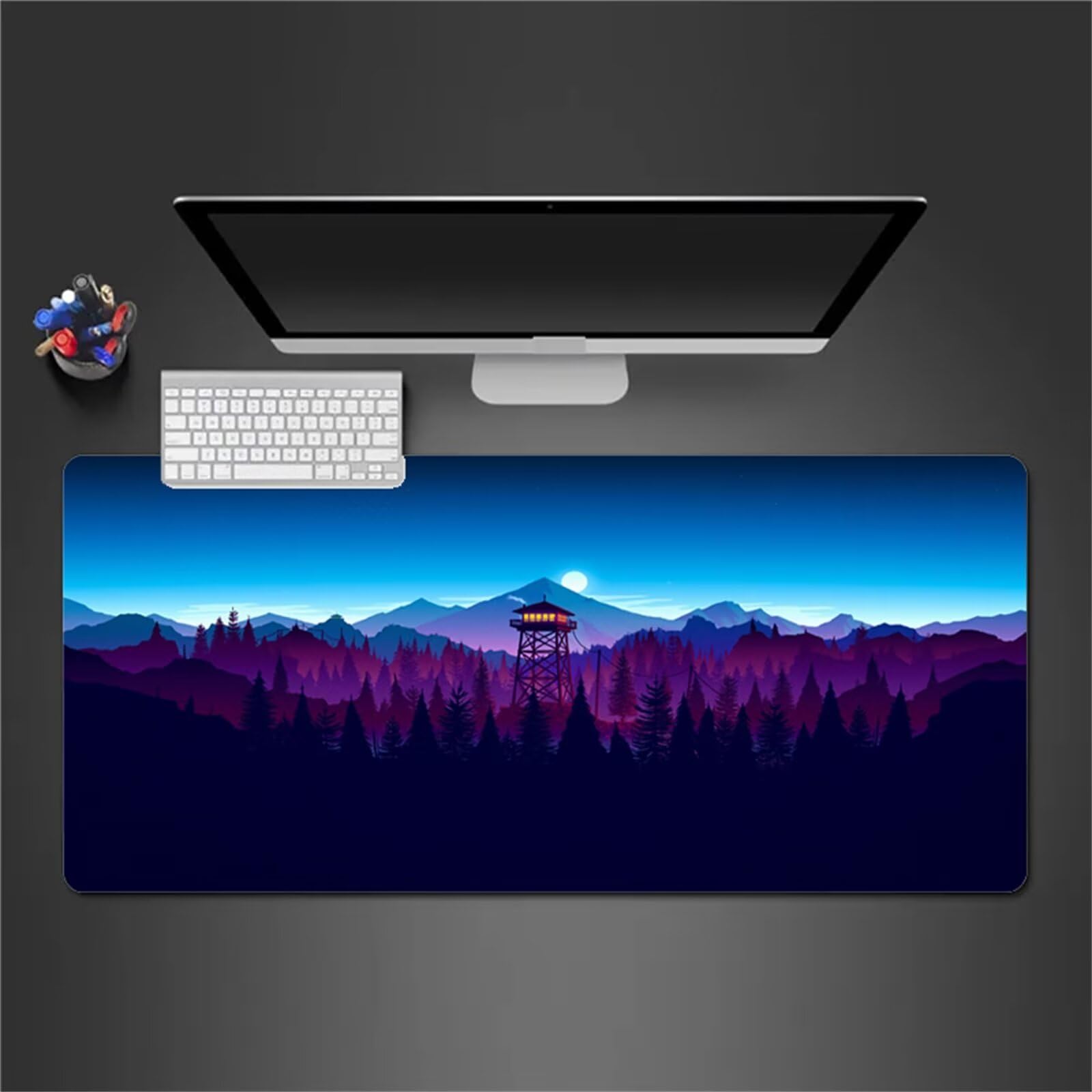 Tappetino Mouse Gaming Montagne Della Giungla Grande Mouse Pad XXL 900x400x3mm Confortevole Lavabile Antiscivolo Tappetino Scrivania Tappetino per Mouse da Gioco per Casa Ufficio Sala Giochi