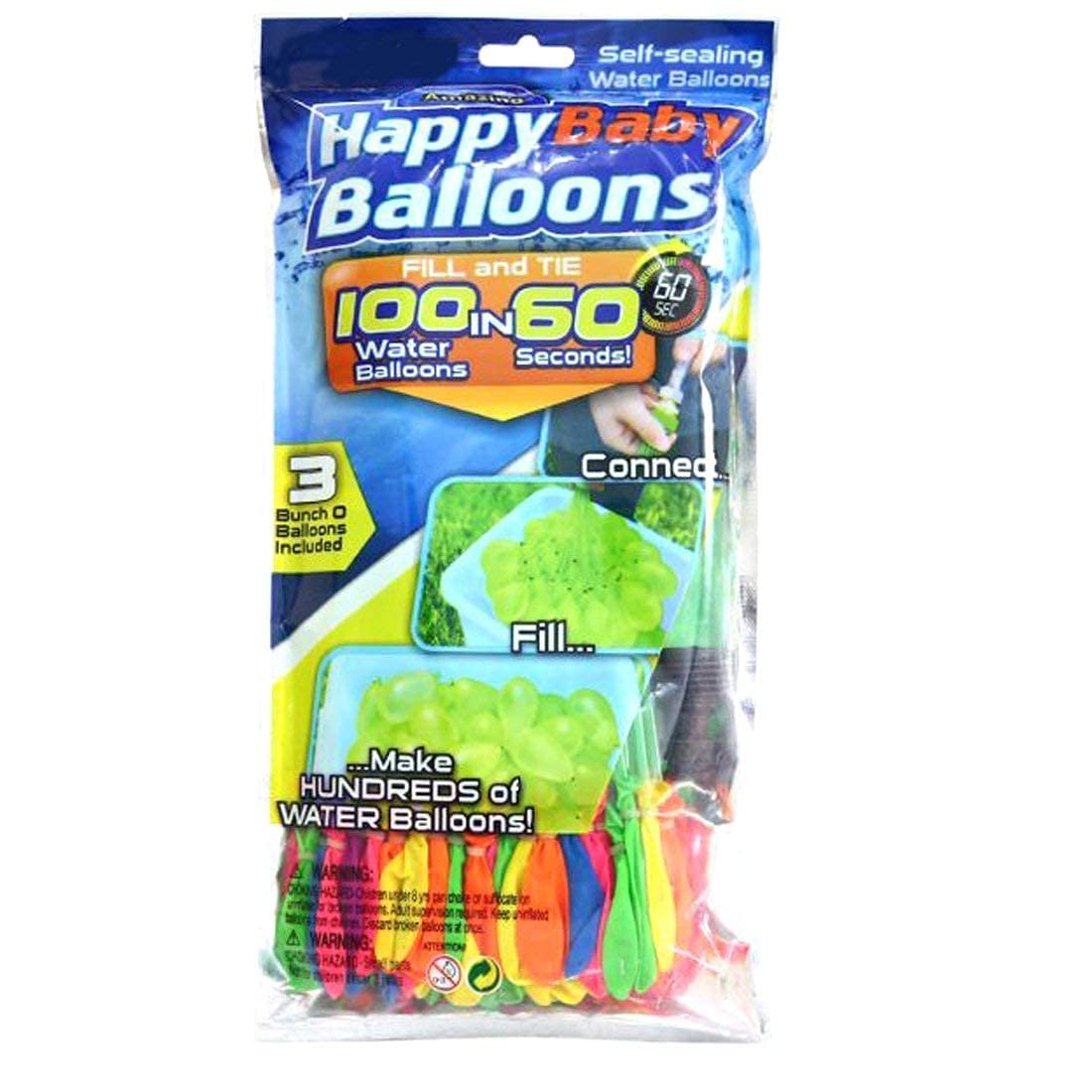 House Of Decoration Holi Magic Water Rubber Balloons Colorful For Kids| No Need To Tie Knots |Time Saving, Very Quickly Fills| (111 Pcs Multicolored) Special-Polyethylene Pe