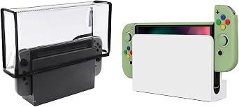 PlayVital Protective Slim Case for Nintendo Switch OLED w/ Dust Cover - Green
