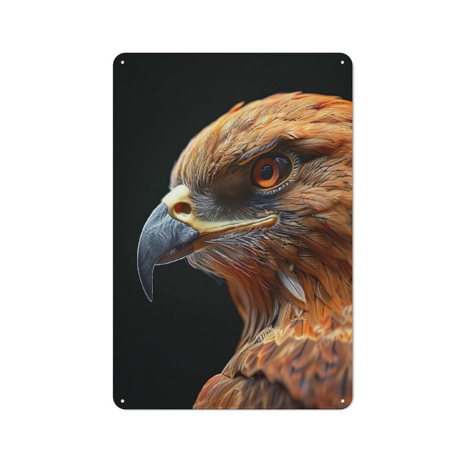 Junmoney Style-19 Vintage Tin Sign 30X20cm With Hawk For Man Cave Or Games Room, For Winter Room Styling In Man Cave And Games Room
