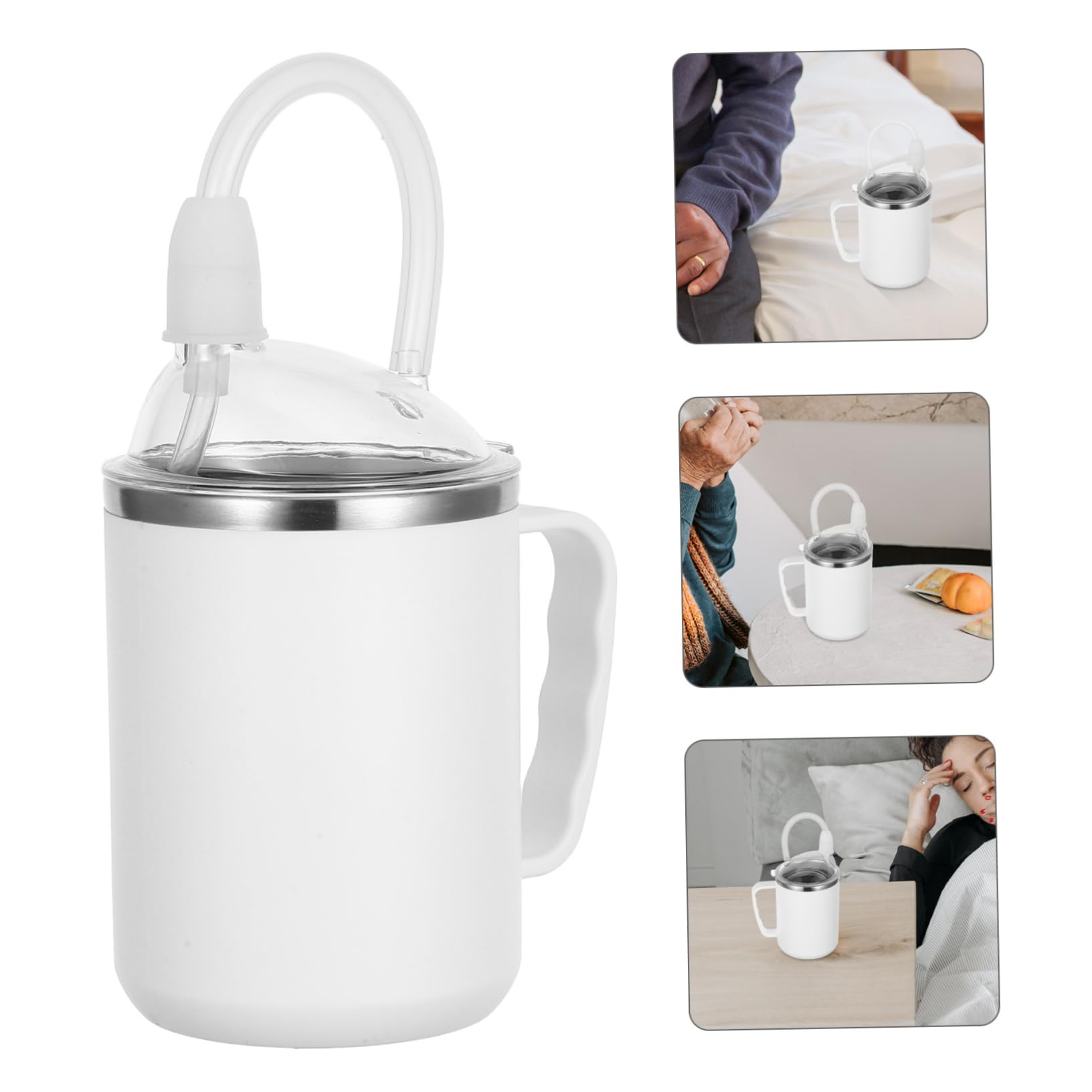 Beaupretty Trinkbecher und Leicht zu Greifendem Griff für Senioren 500 Ml mit Auslaufsicherem Deckel für Flüssige Diät und Genesung im Krankenhaus und Pflege