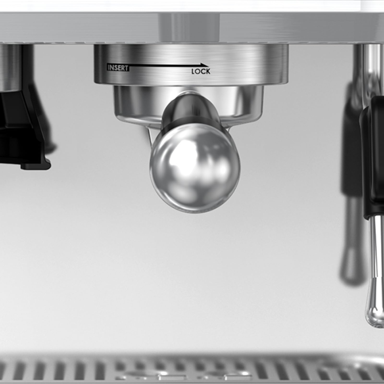 Acekool Cafetera Expresso 20 Bares con Trituradora de Granos Integrada, Cafetera Italiana de Acero Inoxidable Plateado, Hecho Espresso Cappuccino Latte, Espumador de Leche Incluido, Enchufe EU 220V