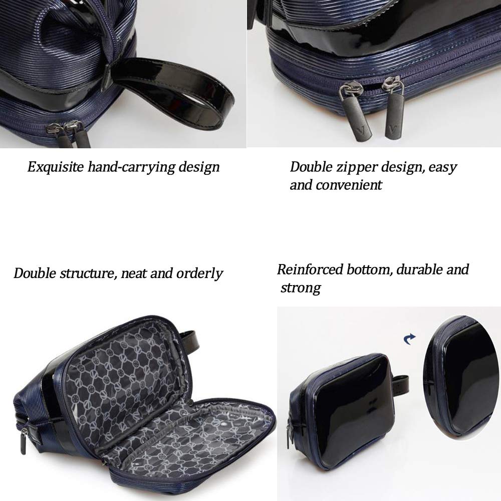 REYG Neceser para Hombre Viaje Negocios Viaje De Negocios Fitness Baño Esencial Azul Oscuro 23 * 12 * 14 5 Cm,Darkblue