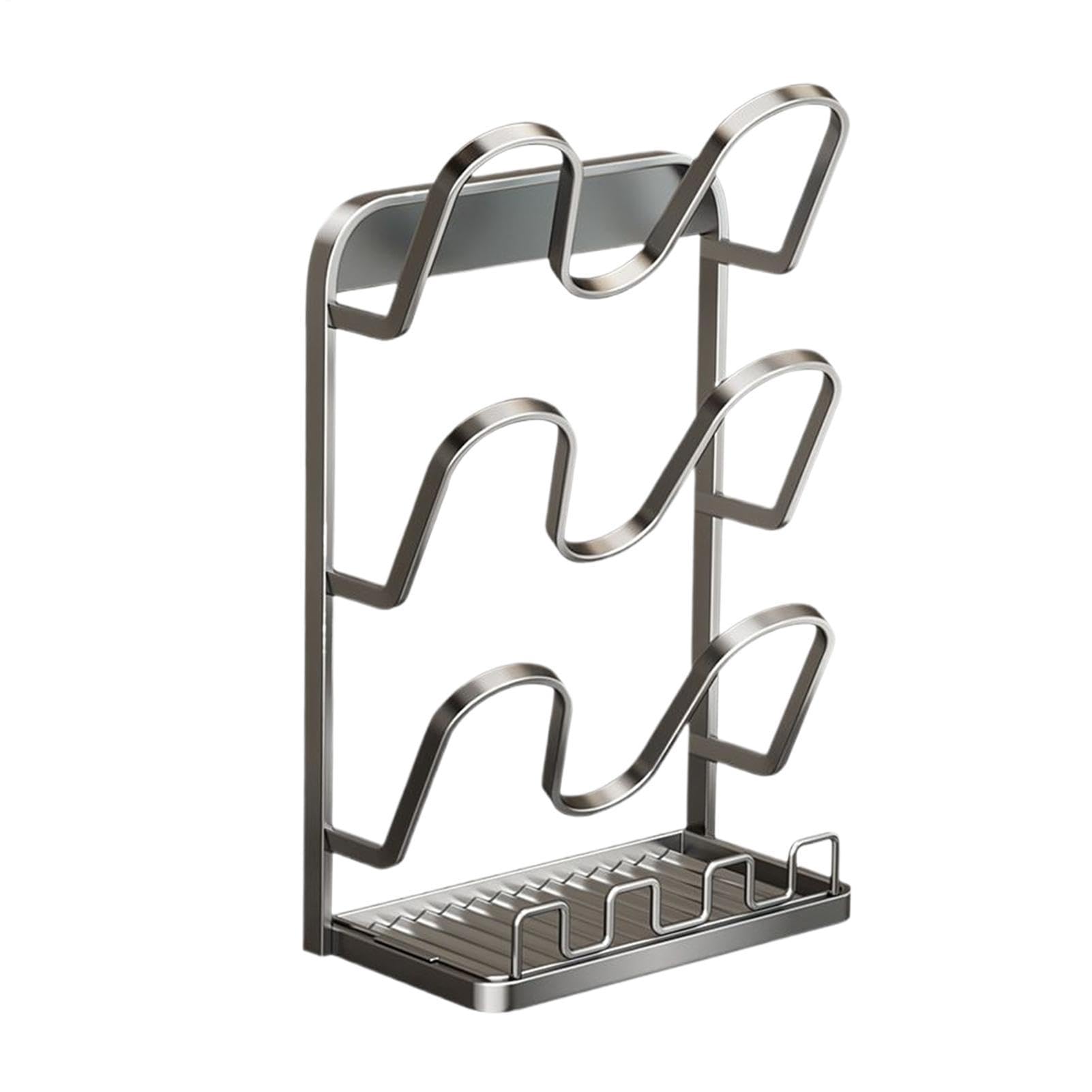 Organizzatore Coperchi Pentole 3 Metallico Antiruggine Multifunzionale | Supporto Coperchi Pentole Durante Cottura Per Dormitorio Camper Casa Ristorante Armadio Cucina