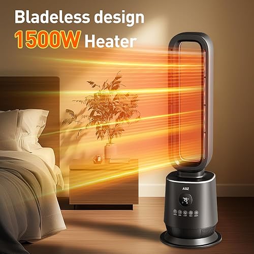 Miniatura 2 de ASZ Calentador de espacio de torre sin aspas con termostato, calentadores digitales oscilantes de cerámica para interior y hogar con termostato