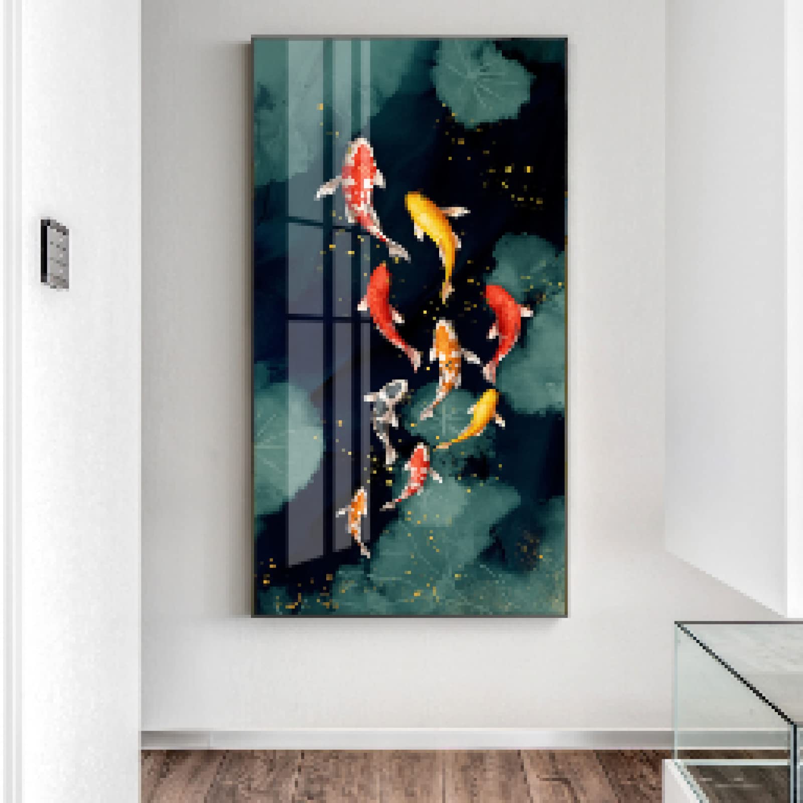 Decorazione della parete Paesaggio marino della tela di canapa Pittura in stile mediterraneo Ciondolo marino Poster decorativo Decorazione della stanza dei bambini Senza cornice-40x40cmx3