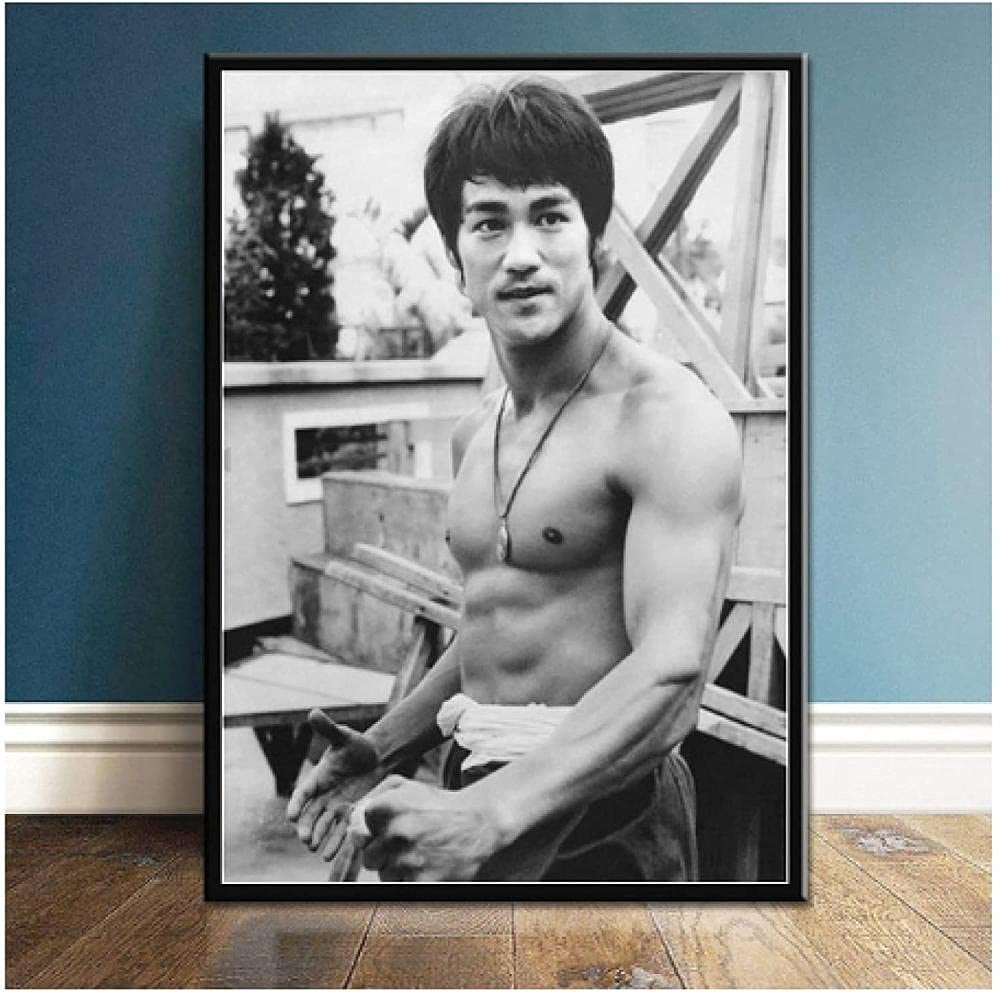 ERUZO Adult 5D Diamond Painting Set Bruce Lee Kung Fu King Actor Retro Wall Art Art Crafts for Home Wall Decoration 50x60cm