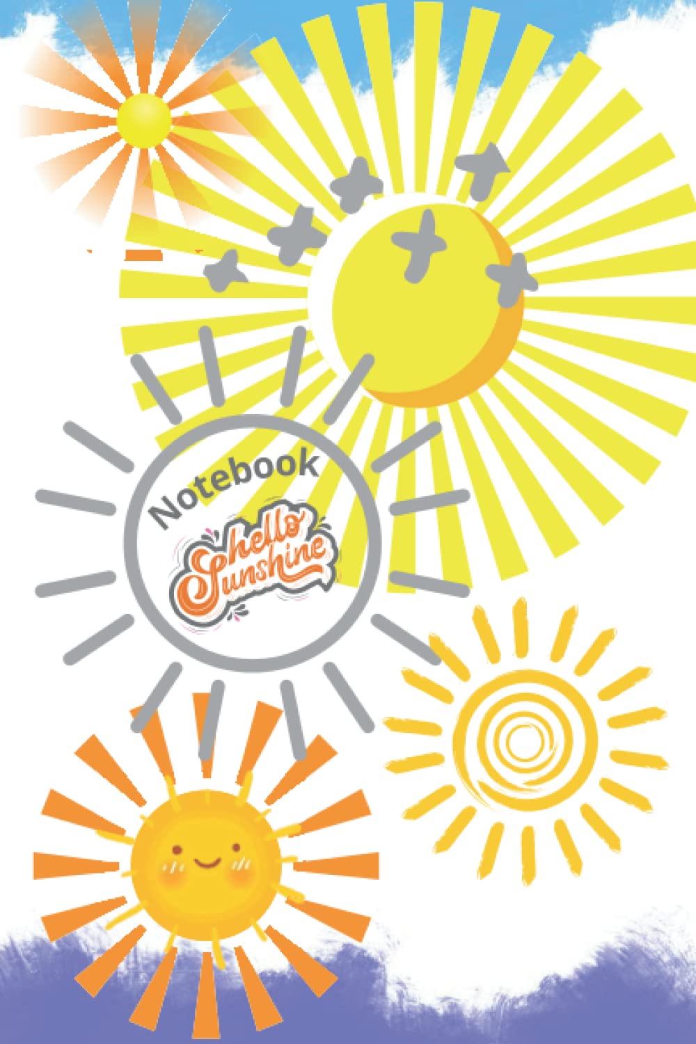 Notebook 6x9: "Hello Sunshine" is a blank journal notebook for kids, young, teen to write down the delightful, brightful and cheerful things, stories, ideas or any projects .