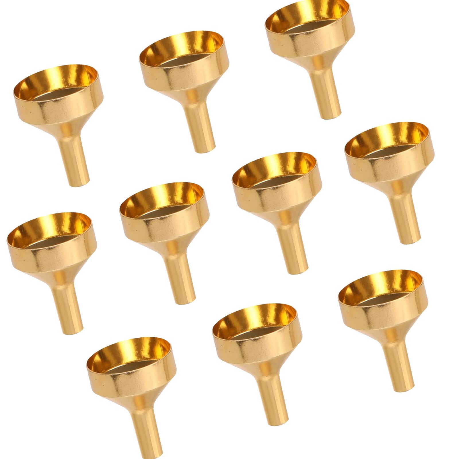 MICFENY Pack of 10 Small Metal Perfumes Funnel Kitchen Funnel Filling Funnel for Easy Transfer and Filling into Small Bottles