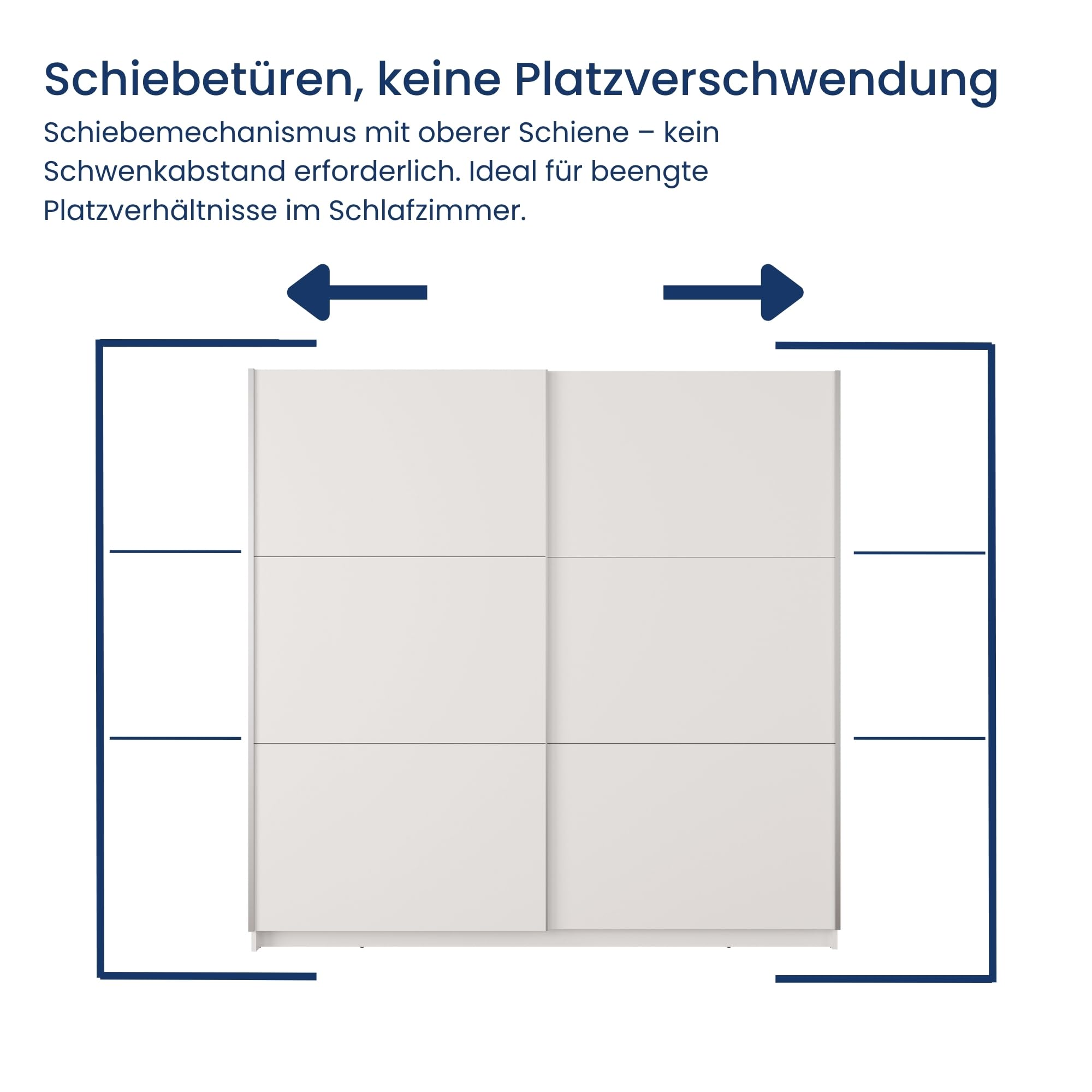 Home Collective Schwebetürenschrank Kleiderschrank Schrank mit Spiegel und Schiebetüren | viel Stauraum mit 5 Einlegeböden & Kleiderstange | modern Schlafzimmer Jugendzimmer Möbel | weiß