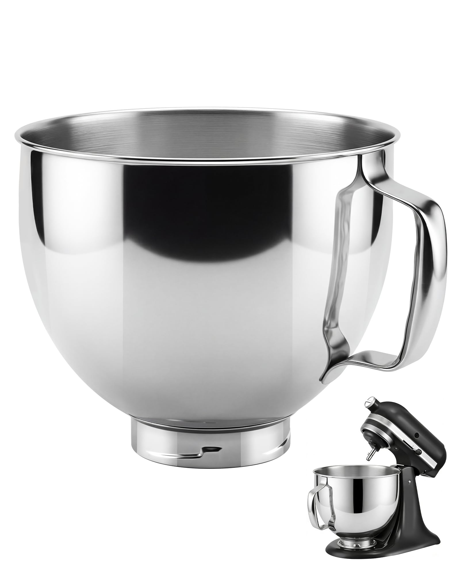 5 QT Food Grade Stainless Steel Mixing Bowl Compatible with KitchenAid