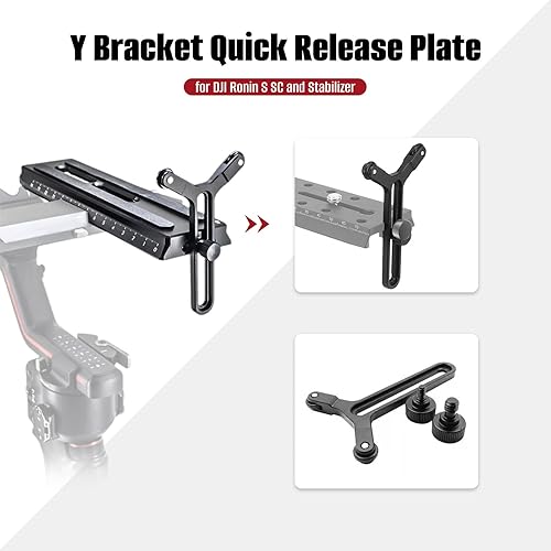 Miniatura 2 de Soporte Y con ruedas dobles, sistema de soporte de lente de marco con tornillo deslizante de 14 pulgadas, para DJI Ronin S SC y estabilizador Placa