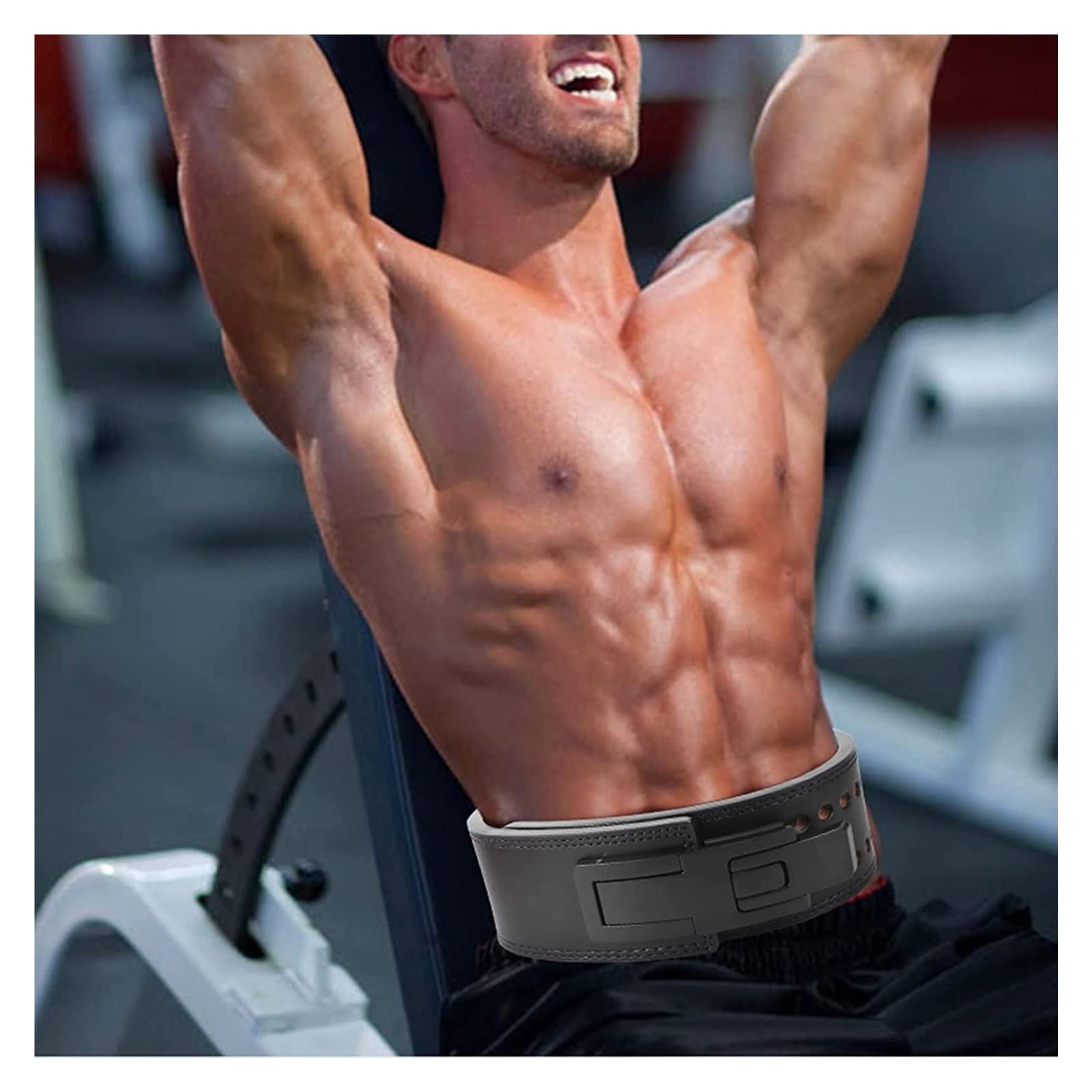 MEDSO Ceinture à Levier En Cuir De Vache Véritable Pour Haltérophilie, Haltérophilie, Squats Ou Soulevés De