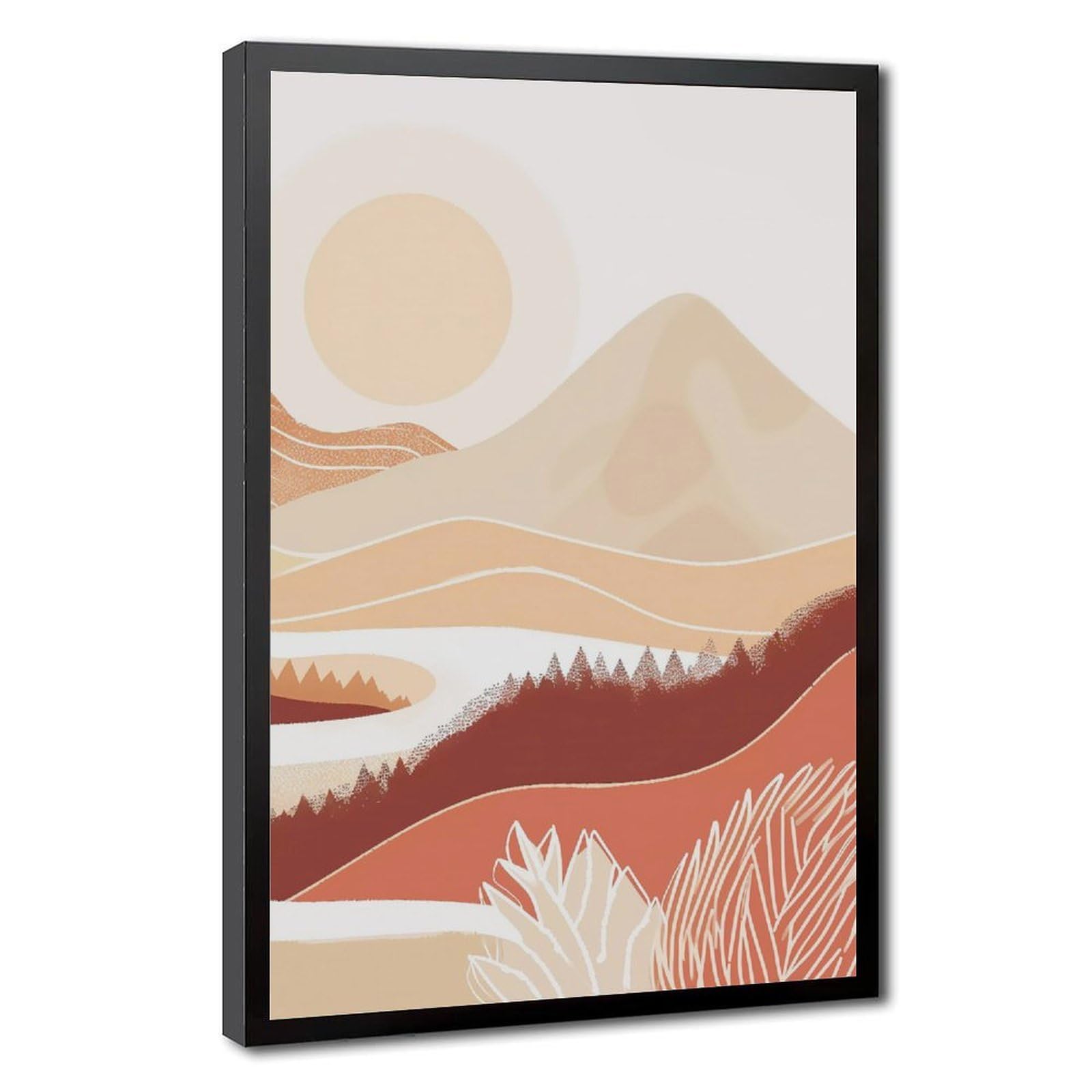 Bareronor Abstract Mountain Poster Canvas Poster Bedroom Decor Landscape Office Room Decor Gift 24" L X 36" W