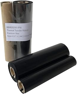 Officeuct Thermal Transfer Ribbon 4.33"x244'(110mmx74m)-1 Roll. Resin Enhanced Wax Barcode Black Ribbon 1/2 Inch Core Ink Outside for Zebra Eltron Datamax Zebra TLP2844 TLP2442 GC420t GK420t GX420t